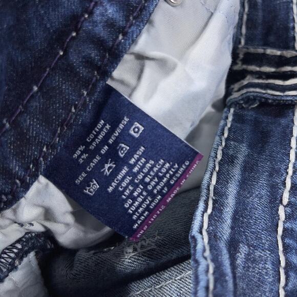 Vigoss Jeans Womens 7/8 The Dublin Capri Distressed Contrast Stitching Denim Pan - Picture 9 of 12